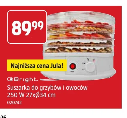 Suszarka do grzybów i owoców Bright promocja w Jula