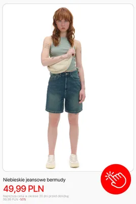 Bermudy jeansowe Cropp niebieskie promocja w Cropp