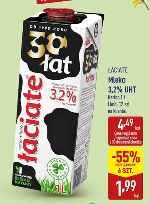 Mleko 3,2% UHT promocja w Aldi