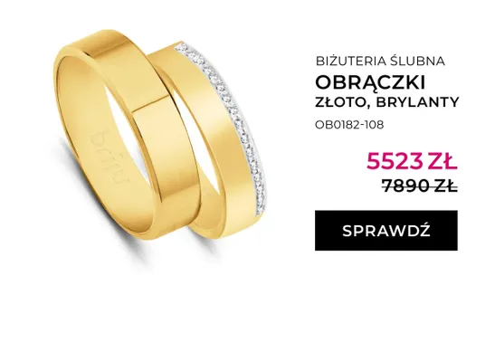 Obrączki ślubne złoto brylanty promocja w Briju