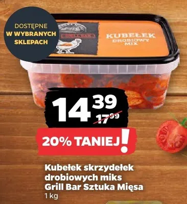 Kubełek skrzydełek drobiowych mix promocja w Netto