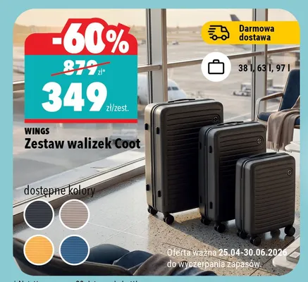 Zestaw walizek Coot Wings promocja w Biedronka Home