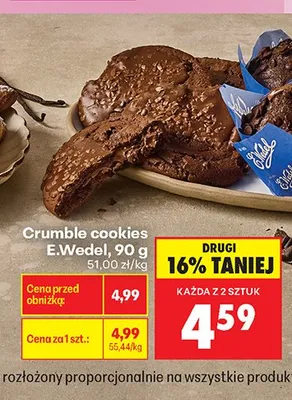 Crumble cookies E.Wedel promocja w Biedronka