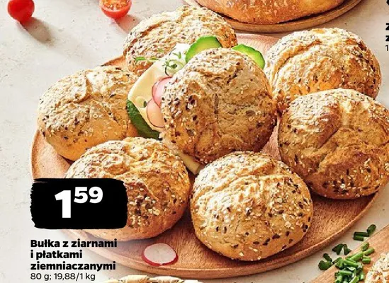 Bułka z ziarnami i płatkami ziemniaczanymi promocja w Netto