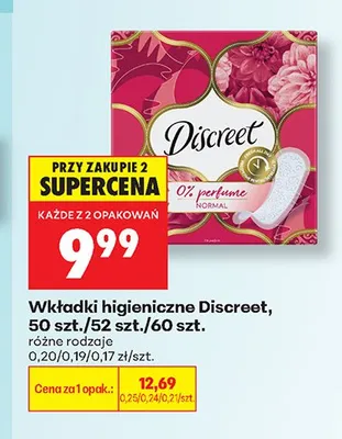 Wkładki higieniczne Discreet promocja w Biedronka