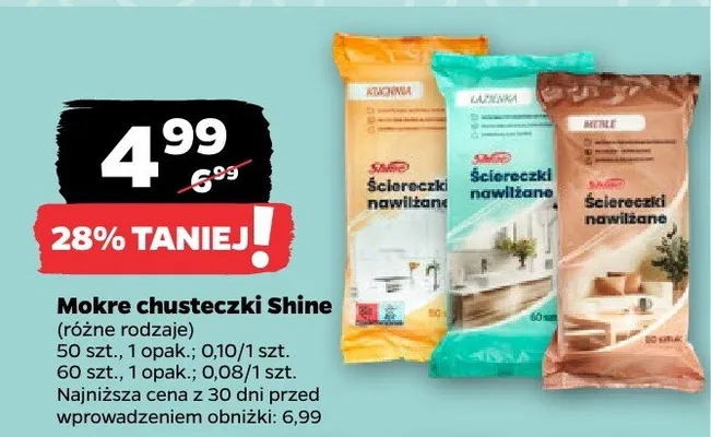 Mokre chusteczki Shine promocja w Netto