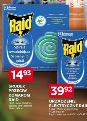 Środek przeciw komarom Raid spirala promocja w Stokrotka