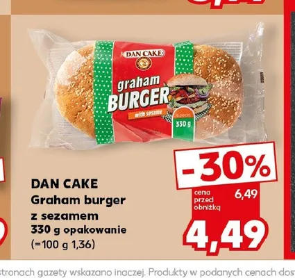 Graham burger z sezamem Dan Cake promocja w Kaufland