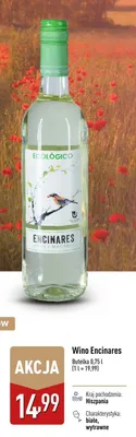 Wino Encinares białe wytrawne Hiszpania promocja w Aldi