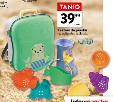 Zestaw do piasku w plecaku MOCHTOYS promocja w Intermarche