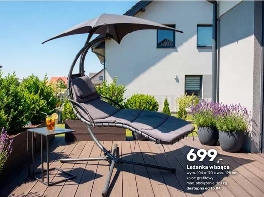 Leżanka wisząca promocja w Bricomarche