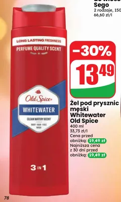 Żel pod prysznic męski Whitewater Old Spice promocja w Dino