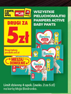 Pieluchomajtki Pampers Active Baby Pants promocja w Biedronka
