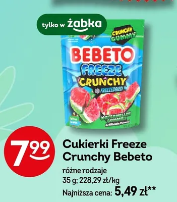 Cukierki Freeze Crunchy Bebeto promocja w Żabka