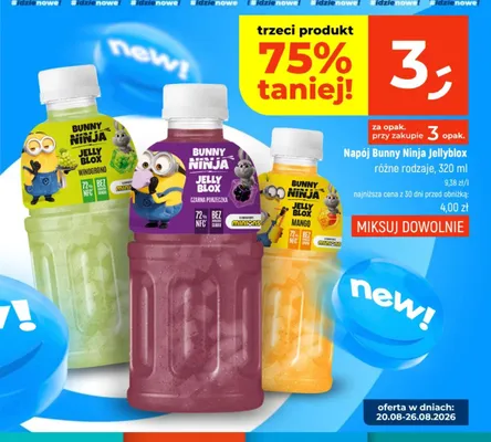 Napój Bunny Ninja Jellyblox Winogrono promocja w Dealz