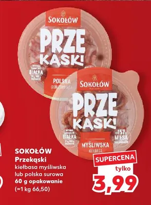Przekąski kiełbasa myśliwska Sokołów promocja w Kaufland