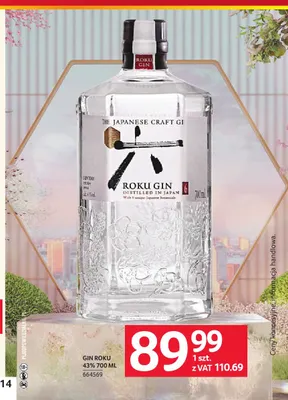 Gin Roku 43% promocja w Selgros