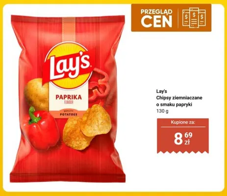 Chipsy ziemniaczane o smaku papryki Lay's promocja w Biedronka