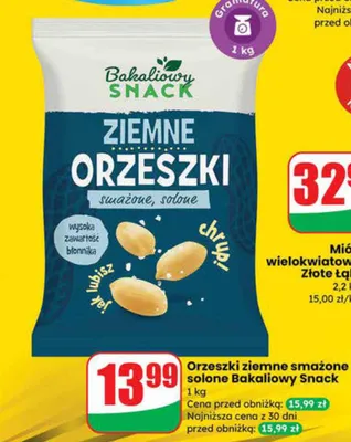 Orzeszki ziemne smażone solone promocja w Dino