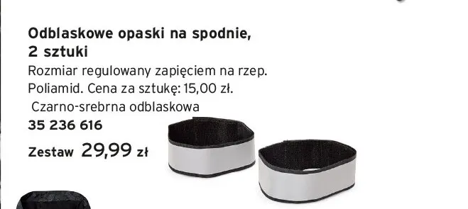 Odblaskowe opaski na spodnie 2-pak promocja w Tchibo
