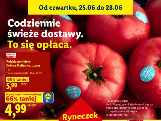 Pomidory malinowe Jedyne polskie luzem promocja w Lidl
