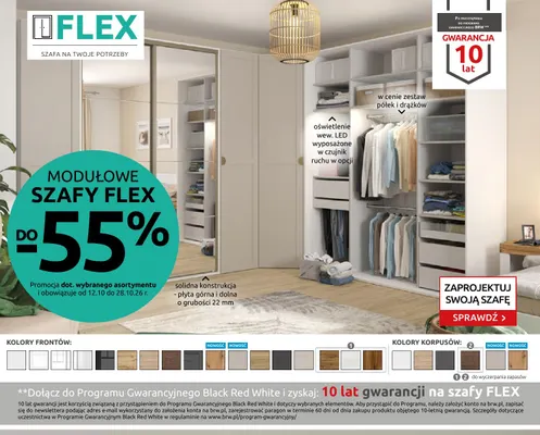 Modułowe szafy Flex promocja w Black Red White