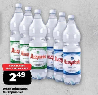 Woda mineralna gazowana niskonasycona Muszynianka promocja w Netto