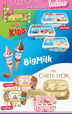 Lody BigMilk BIG śmietankowo-czekoladowe rożek promocja w POLOmarket