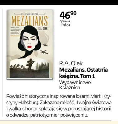 Książka Mezalians. Ostatnia księżna. Tom 1 promocja w Empik