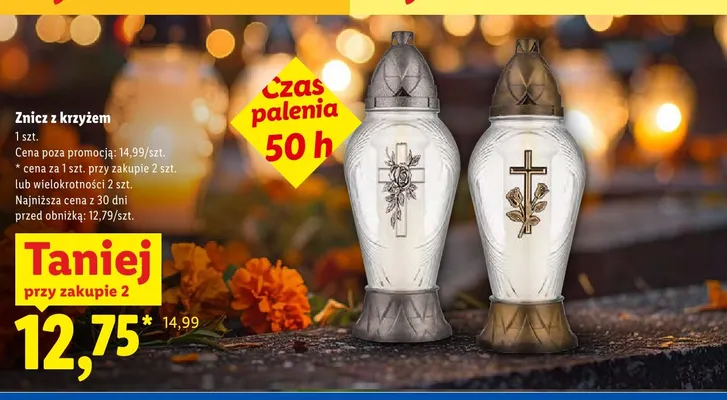 Znicz z krzyżem promocja w Lidl