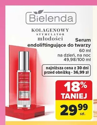 Serum endoliftingujące do twarzy Bielenda Kolagenowy Stymulator Młodości promocja w Carrefour