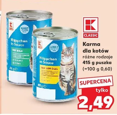 Karma dla kotów różne rodzaje puszka promocja w Kaufland
