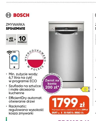 Zmywarka SPS4EMI61E Bosch promocja w Max Elektro