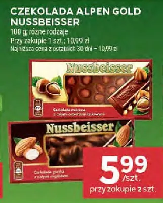 Czekolada Alpen Gold Nussbeisser promocja w Stokrotka