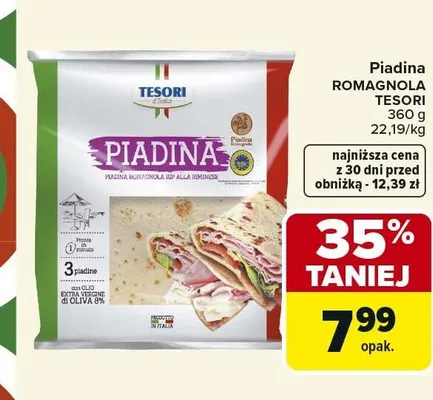 Piadina Romagnola TESORI promocja w Carrefour Market