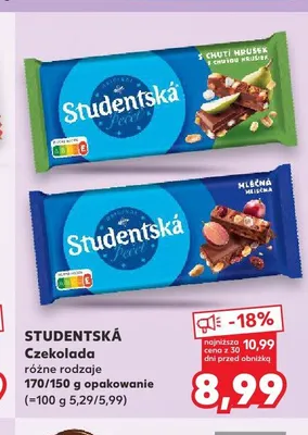 Czekolada Studentská gruszkowa promocja w Kaufland