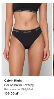 Dół od bikini Calvin Klein czarny promocja w Lounge by Zalando