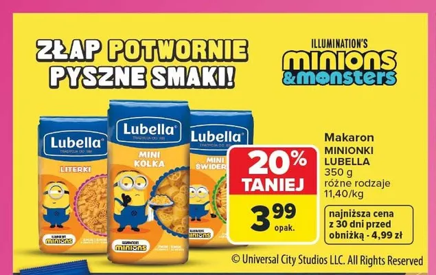 Makaron Lubella Minionki promocja w Carrefour