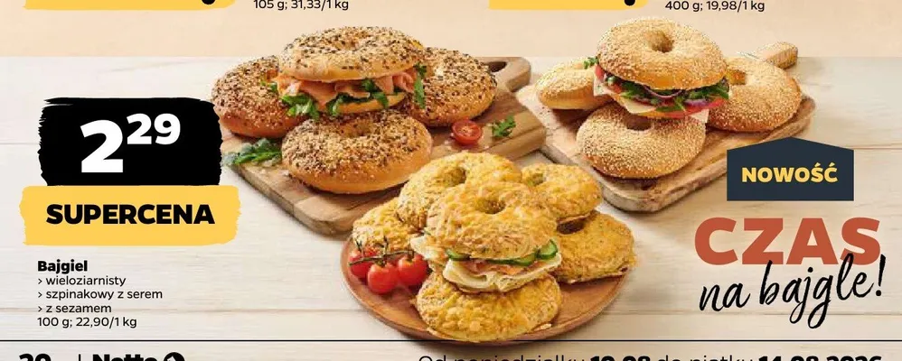 Bajgiel z sezamem promocja w Netto