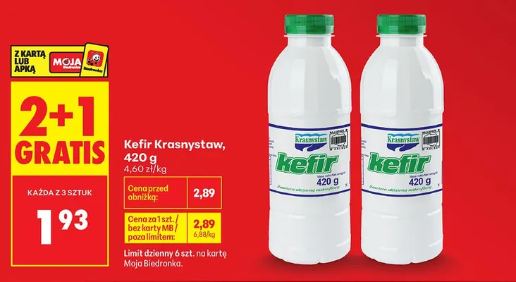 Kefir Krasnystaw promocja w Biedronka