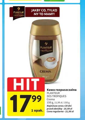 Kawa rozpuszczalna Planteur des Tropiques Crema promocja w Intermarche