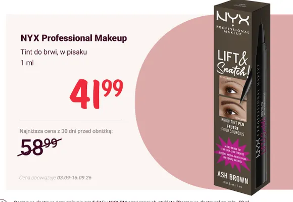 Tint do brwi w pisaku NYX Professional Makeup promocja w Rossmann