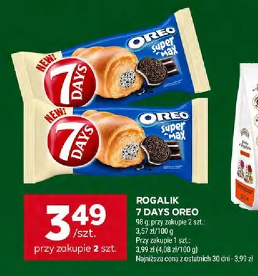 Rogalik 7 Days Oreo super max promocja w Stokrotka