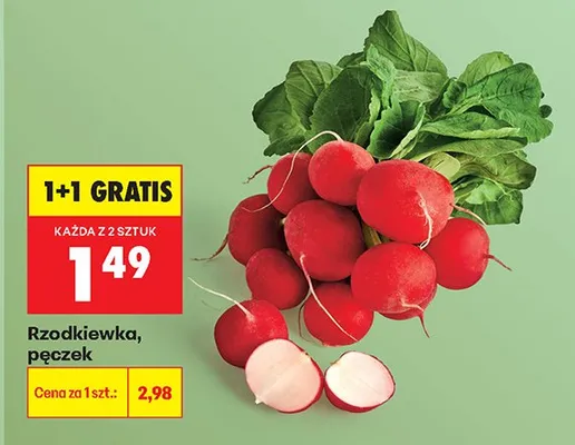 Rzodkiewka pęczek promocja w Biedronka