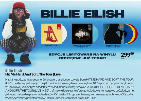 Płyta winylowa LP Billie Eilish Hit Me Hard And Soft: The Tour (Live) edycja limitowana zestaw 3LP promocja w Empik