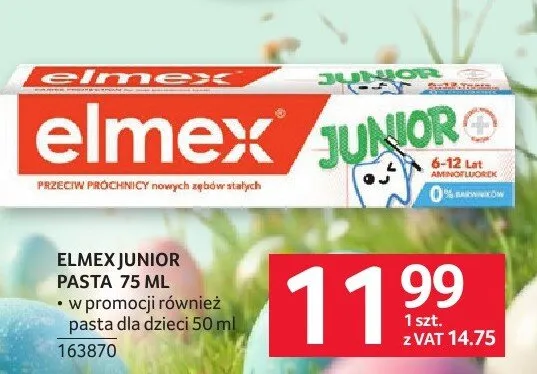 Pasta do zębów Elmex Junior 75ml promocja w Selgros