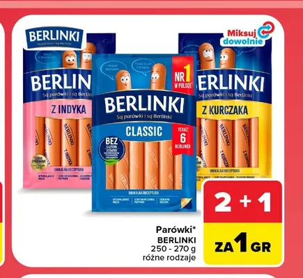 Parówki Classic Berlinki promocja w Carrefour
