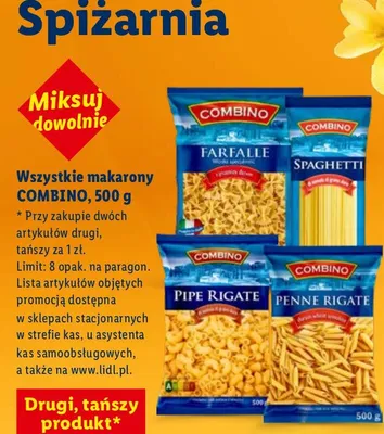 Makaron wszystkie rodzaje promocja w Lidl