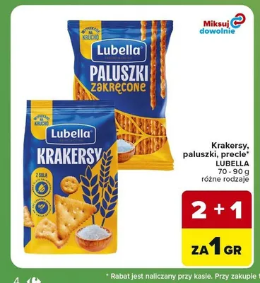 Paluszki zakręcone Lubella promocja w Carrefour Express