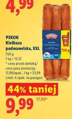 Kiełbasa podwawelska promocja w Lidl
